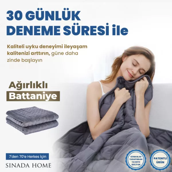 Sinada %100 Pamuk Kumaş Elyaf Dolgulu Ağırlıklı Battaniye Çift kişilik(Dört Mevsim)