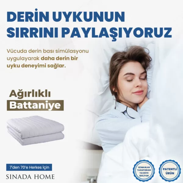 Sinada %100 Pamuk Kumaş Ağırlıklı Battaniye Selenity Taşlı Elyaf Dolgulu(Dört Mevsim)