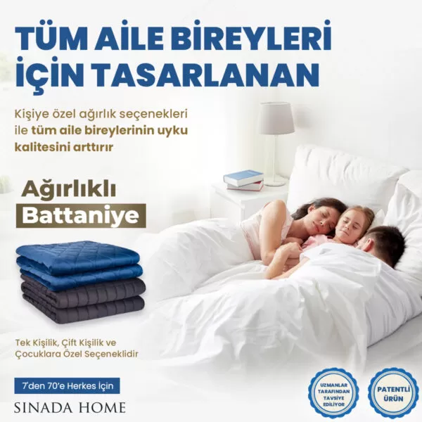 Sinada Ağırlıklı Battaniye (TV, KOLTUK, YOGA, RAHATLAMA, SARILMA, ANKSİYETE, KAYGI) Battaniyesi 6 kg