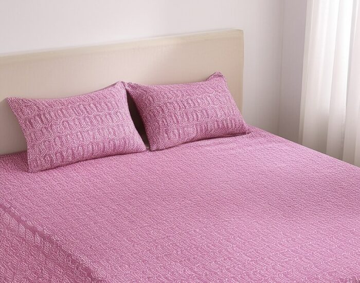 Sinada Home Tek Kişilik Kırmızı Renkli Oval Çizgili 57 Tel Dokuma Kumaş 25 cm Derinlikli Lastikli Çarşaf ve Yastık Kılıfı